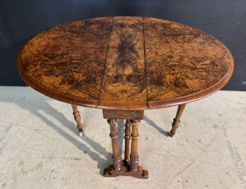 Rare Burr Walnut Miniature Sutherland Table