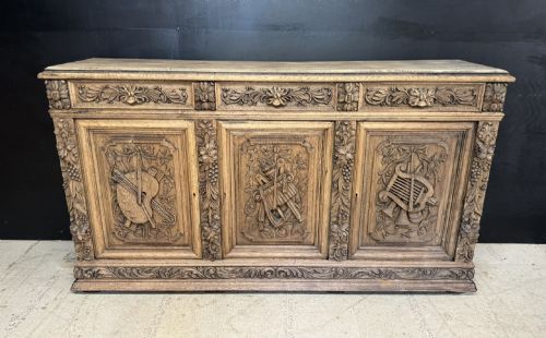 Superb French Carved Oak Sideboard