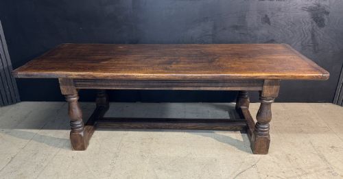 Very Deep & Long Oak Farmhouse Dining Table