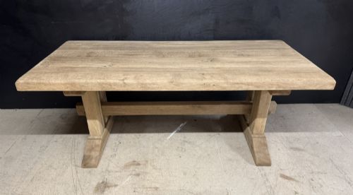 Good Quality Bleached Oak Farmhouse Dining Table