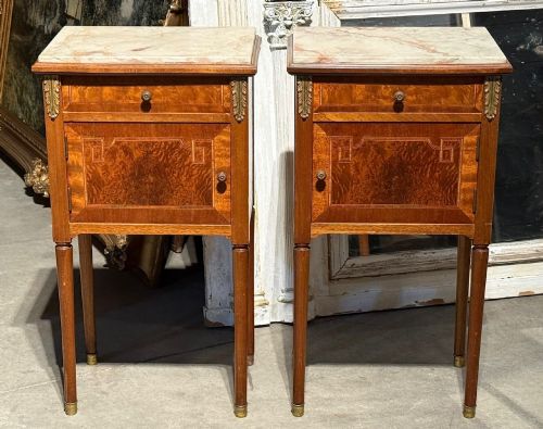 Lovely Pair French Bedside Cabinets