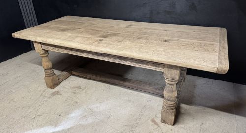 Rare Deep Large Oak Farmhouse Dining Table