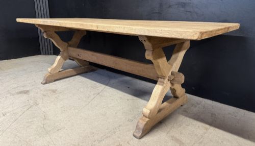French X Leg Oak Farmhouse Dining Table