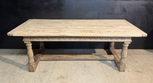 Bleached Oak Farmhouse Dining Table