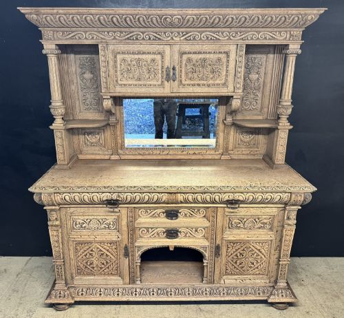 Handsome Carved Oak Sideboard
