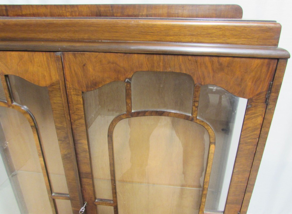 Burr Walnut Art Deco Display Cabinet View V