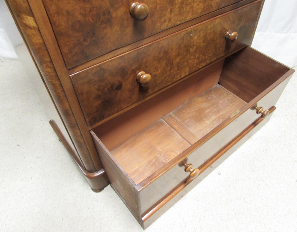 Burr Walnut Victorian Chest of Drawers View VII