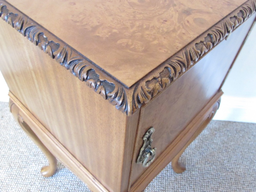 Superb Pair Burr Walnut Bedside Cupboards View VI