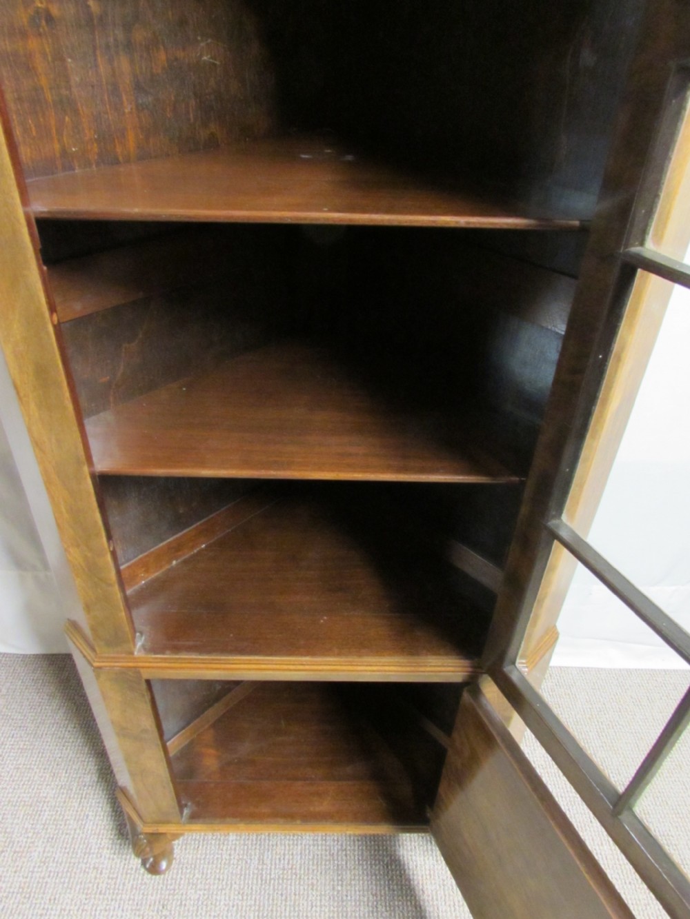 Walnut Queen Anne Corner Cabinet View VII
