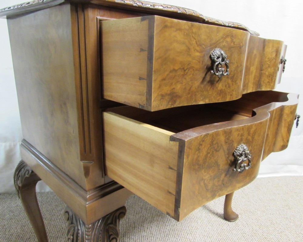 Burr Walnut Serpentine Lowboy View IX