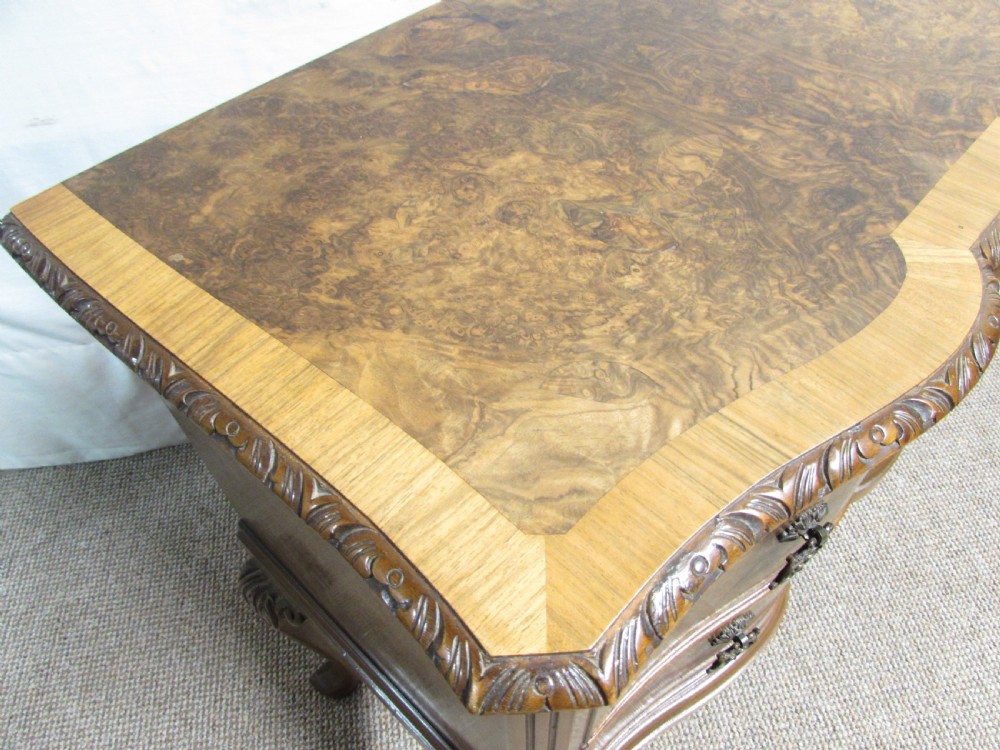 Burr Walnut Serpentine Lowboy View XII