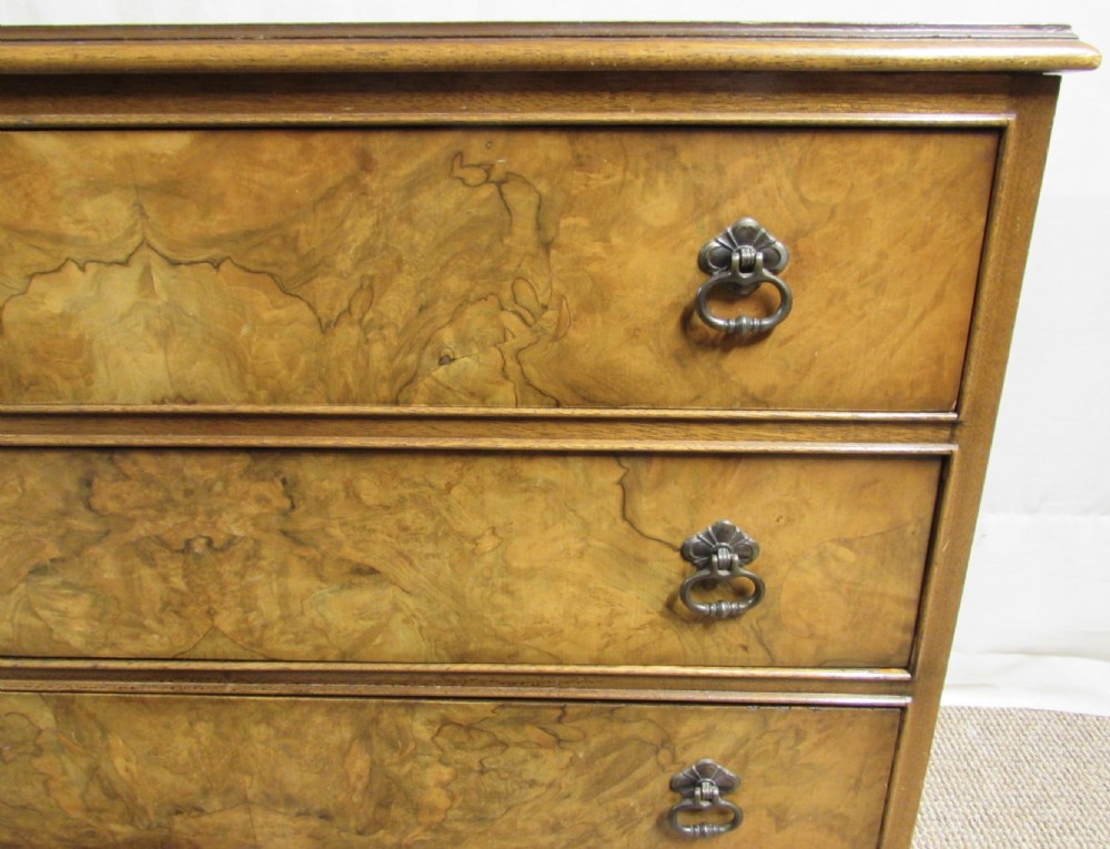 Burr Walnut 4 Drawer Chest of Drawers View IX
