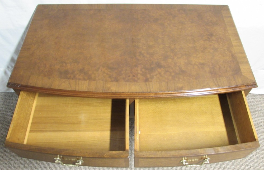 Burr Walnut 2 Drawer Side Table View III