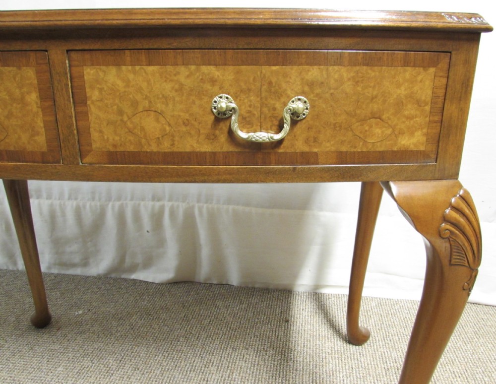 Burr Walnut 2 Drawer Side Table View IV