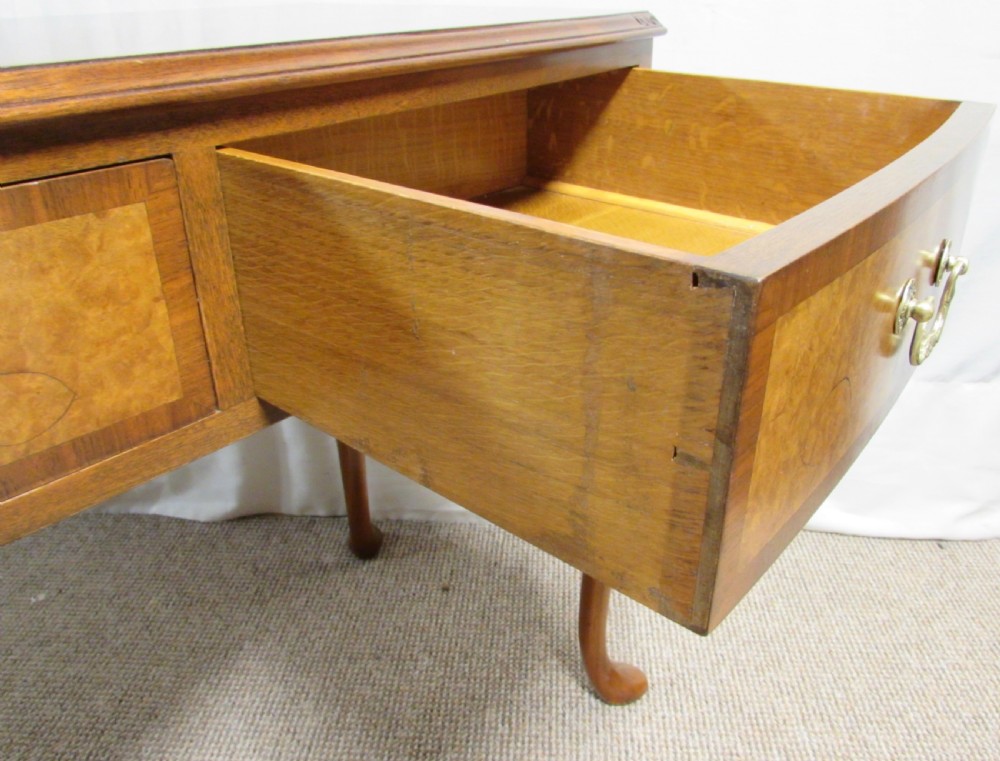 Burr Walnut 2 Drawer Side Table View VII