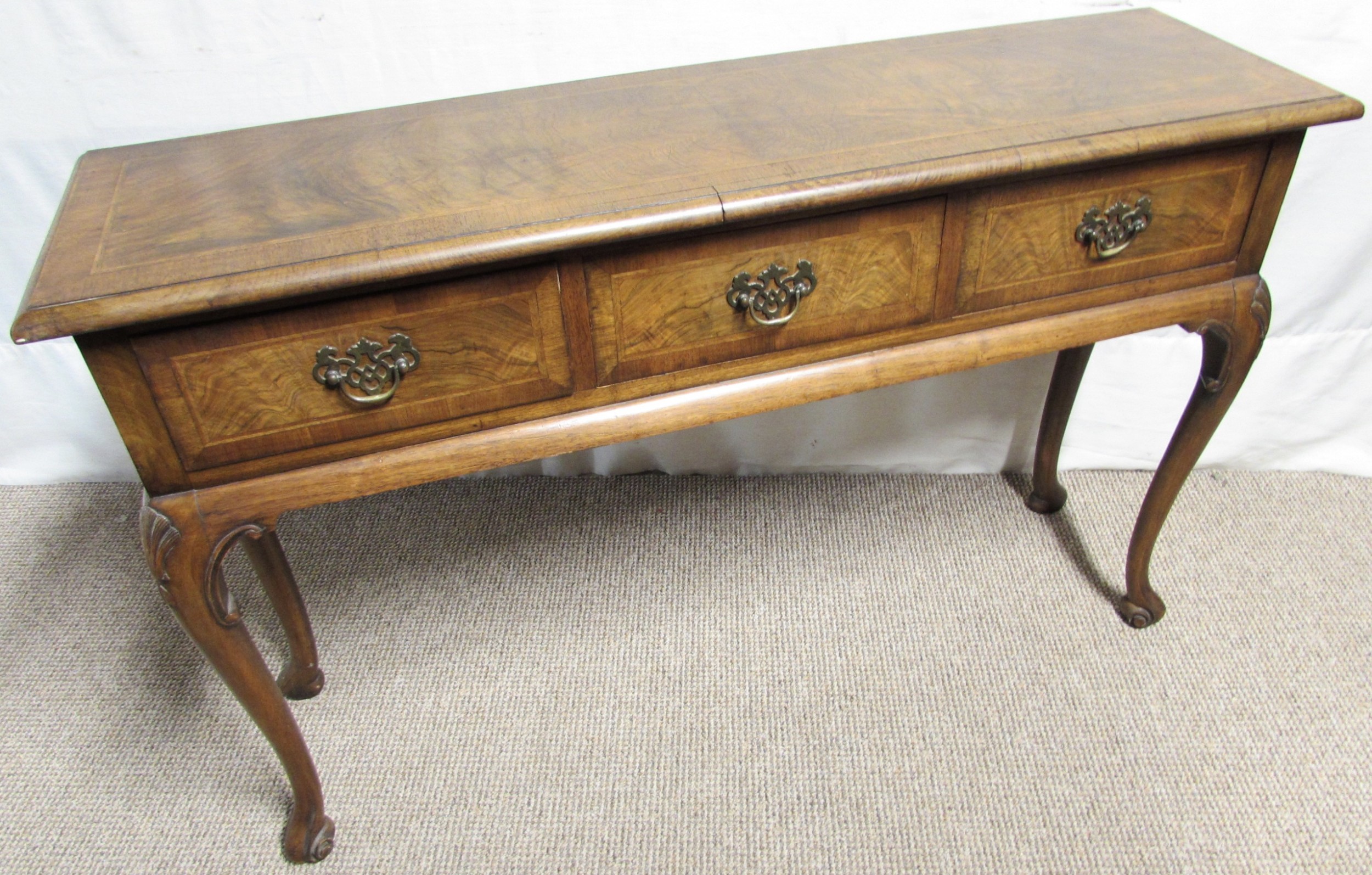 Quality Burr Walnut Dresser Base