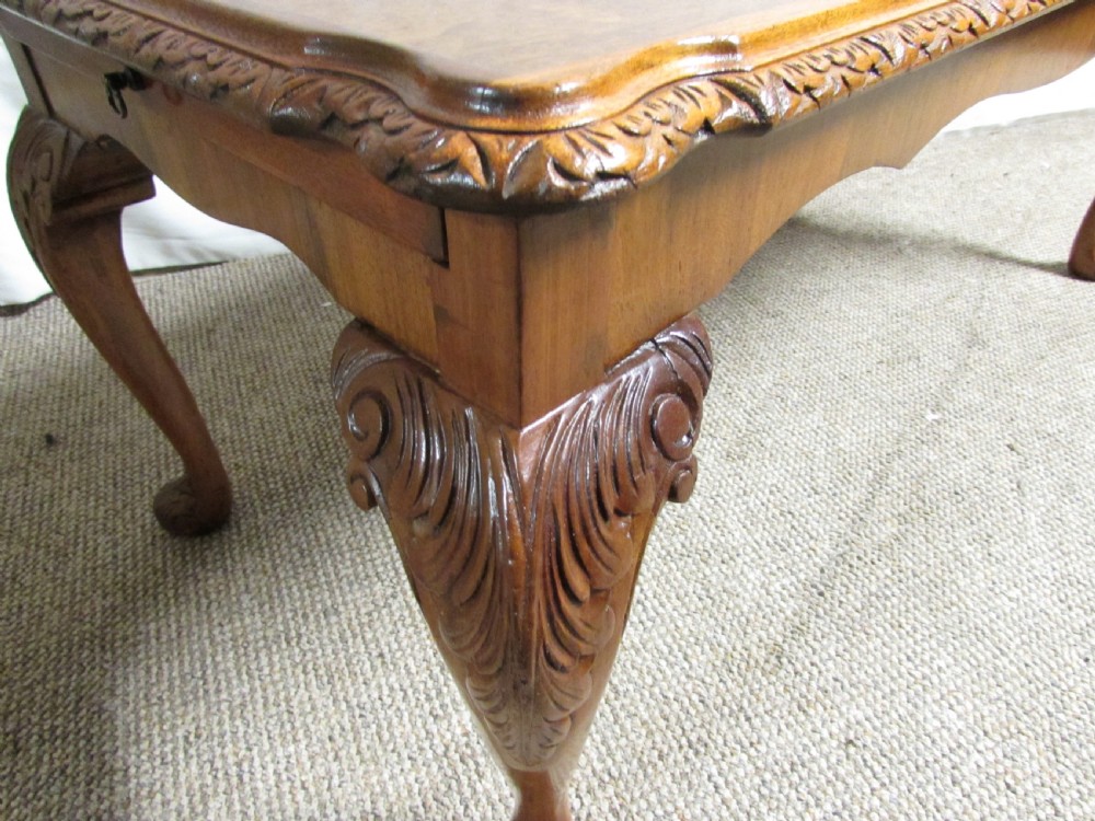Quality Burr Walnut Coffee Table with end slides View V