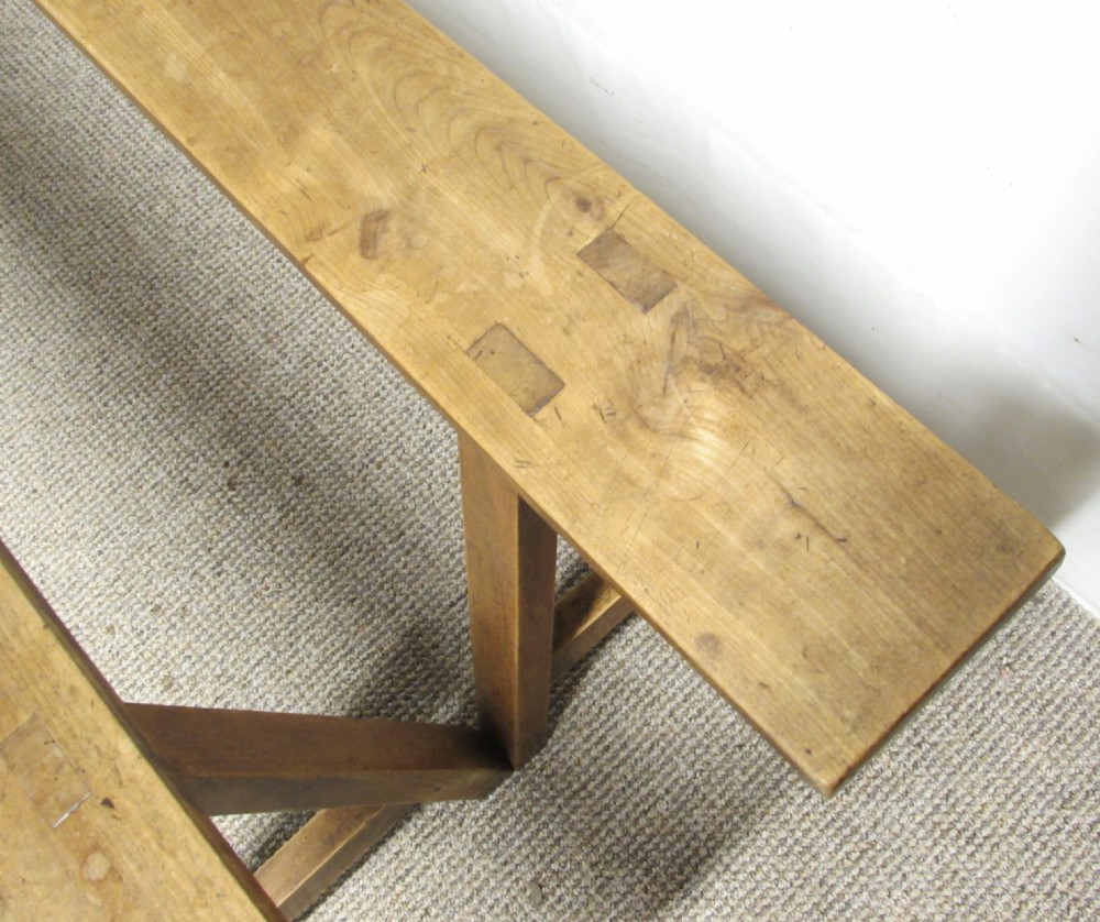 Pair French Fruitwood Benches View IV
