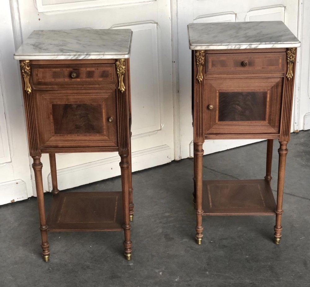 Pair French Bedside Cupboards