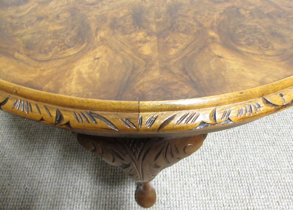 Burr Walnut Round Coffee Table View II
