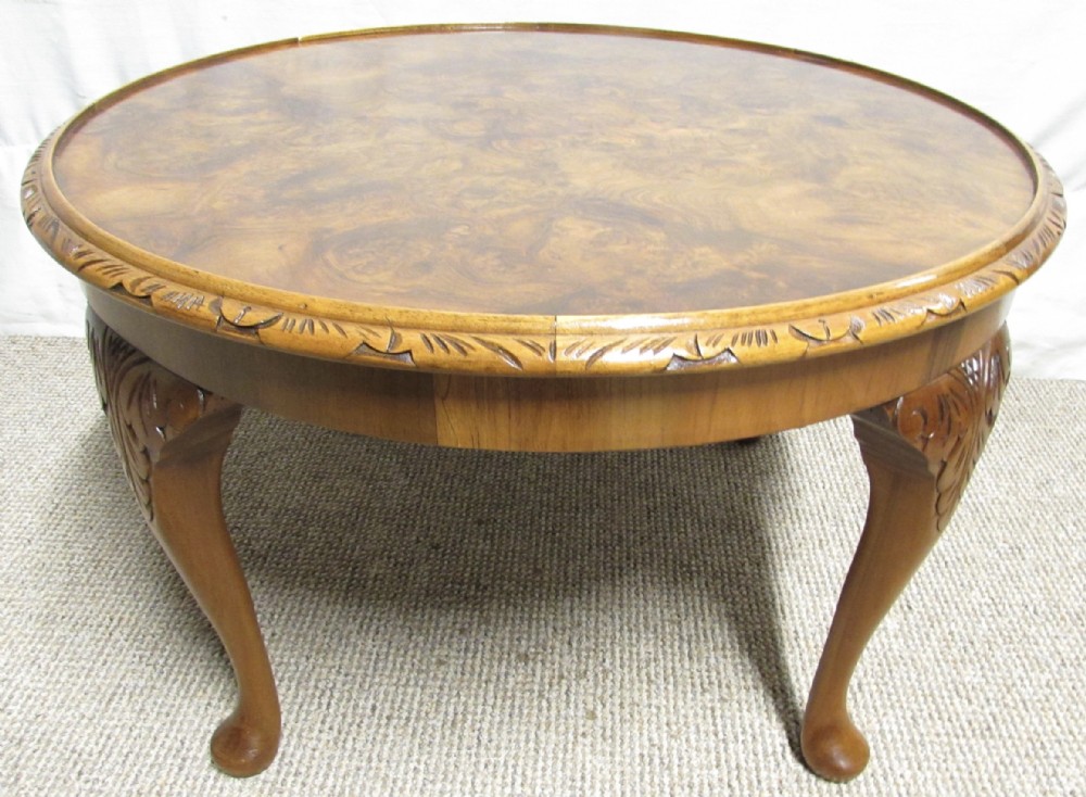 Burr Walnut Round Coffee Table