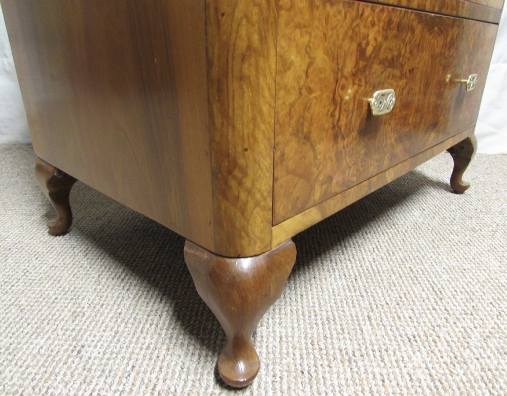 Burr Walnut Chest of 5 Drawers View III