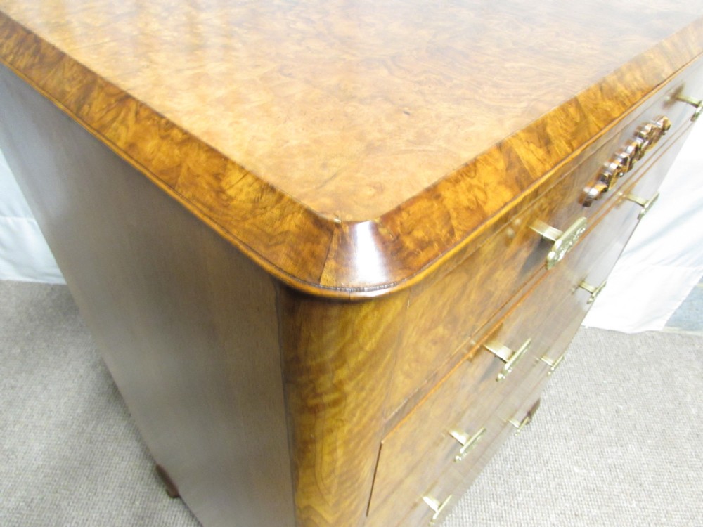 Burr Walnut Chest of 5 Drawers View V