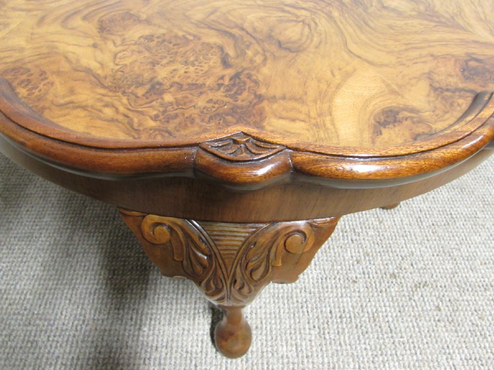 Shaped Burr Walnut Coffee Table View IV