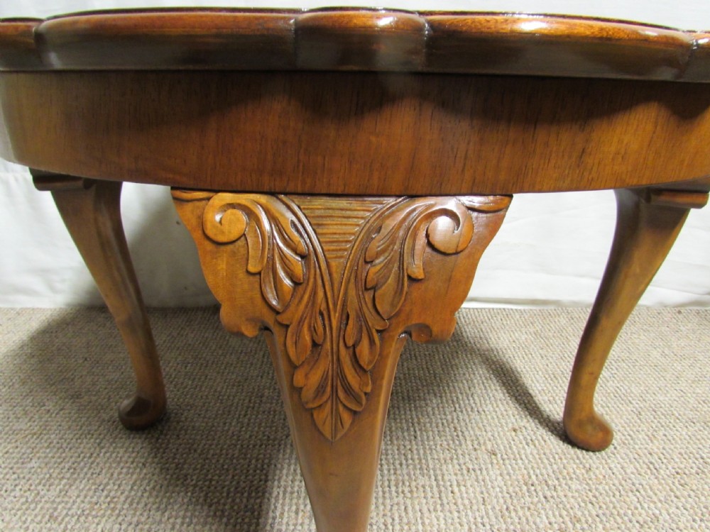 Shaped Burr Walnut Coffee Table View V