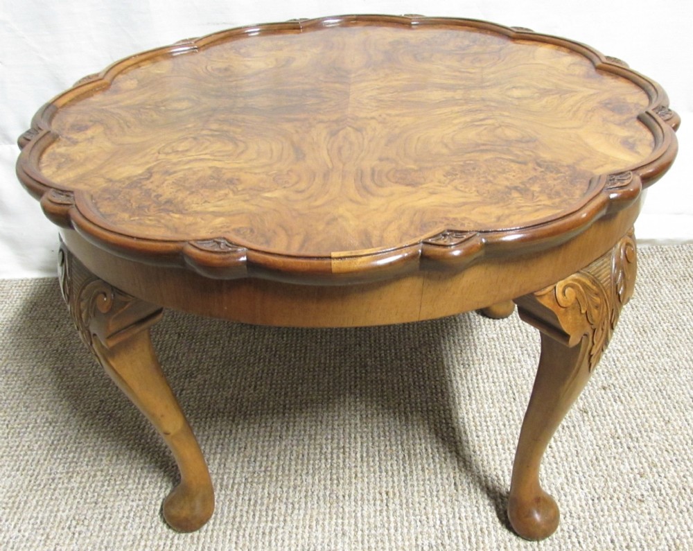 Shaped Burr Walnut Coffee Table