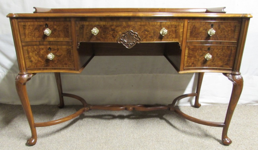 Burr Walnut Serpentine Desk  View IV