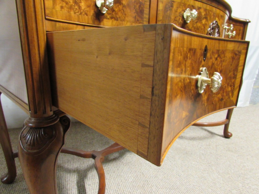Burr Walnut Serpentine Desk  View VI
