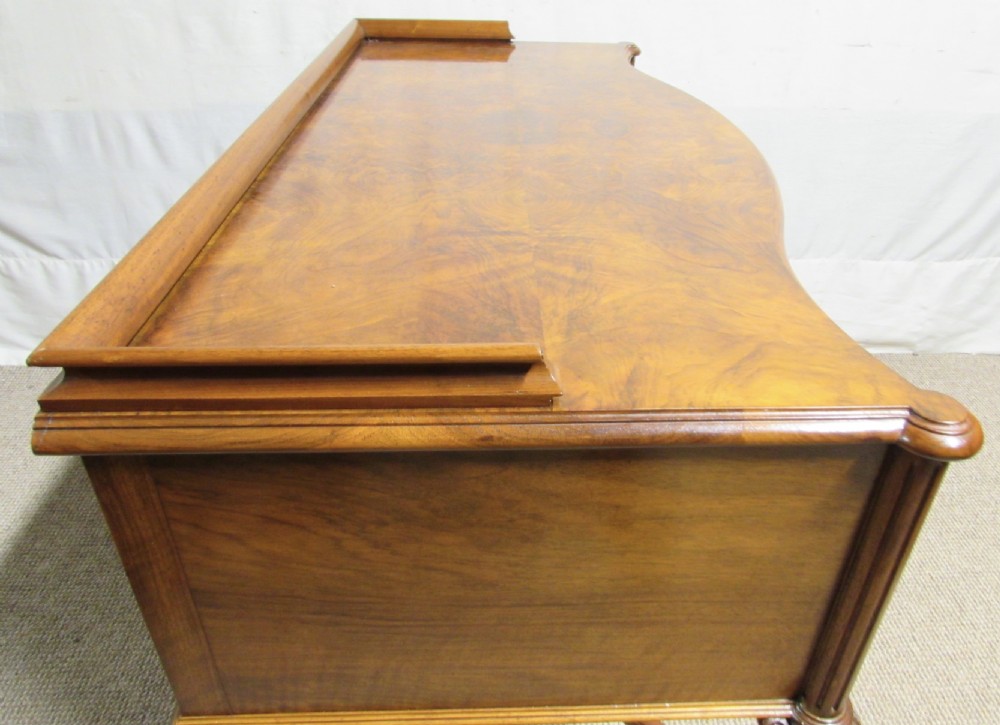Burr Walnut Serpentine Desk  View VII