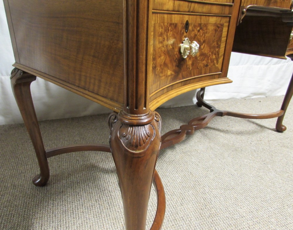 Burr Walnut Serpentine Desk  View VIII