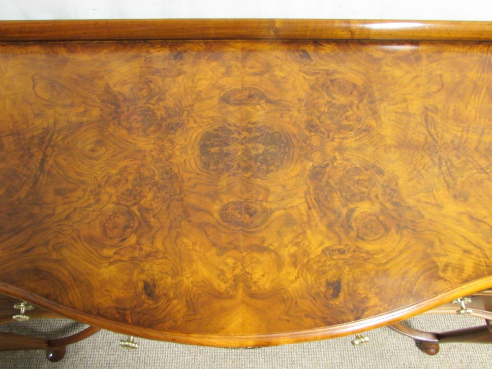 Burr Walnut Serpentine Desk  View XII