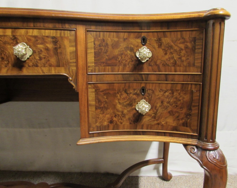 Burr Walnut Serpentine Desk  View XIV