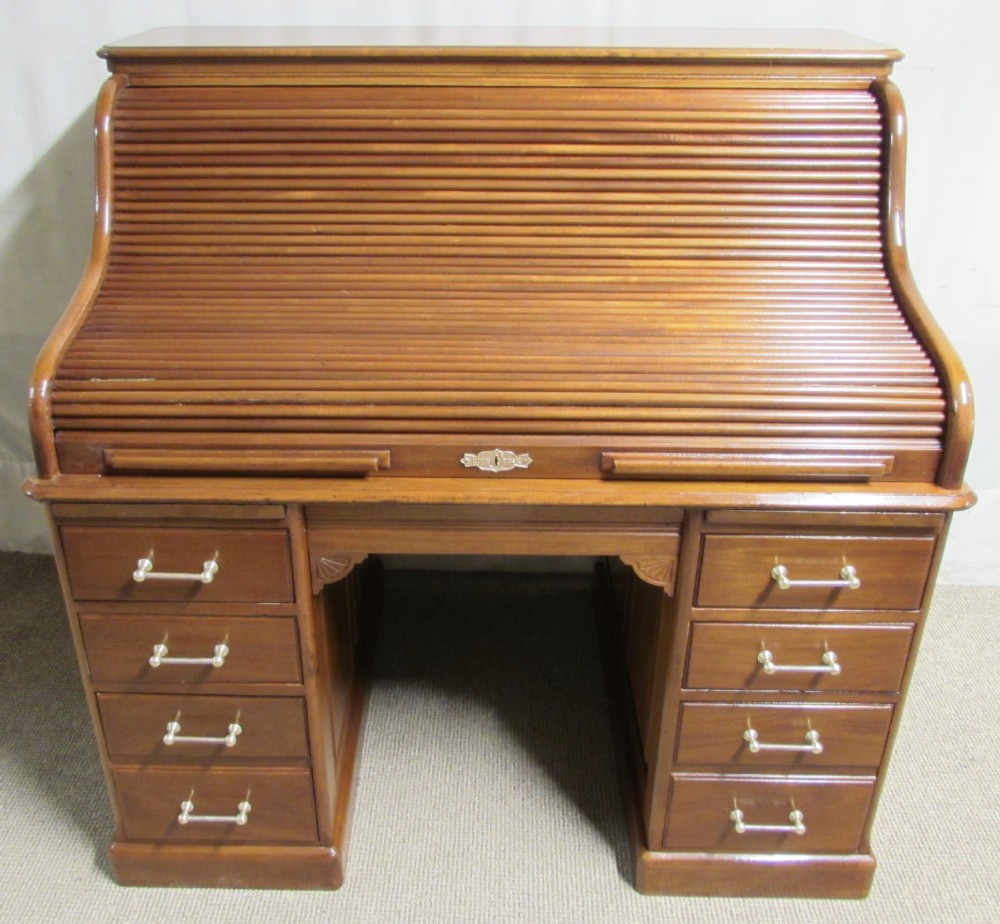 American Walnut Roll Top Desk