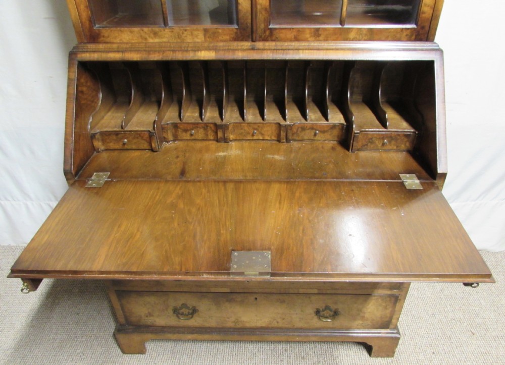 Quality Walnut Bureau Bookcase View III