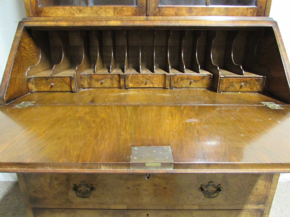 Quality Walnut Bureau Bookcase View XIII