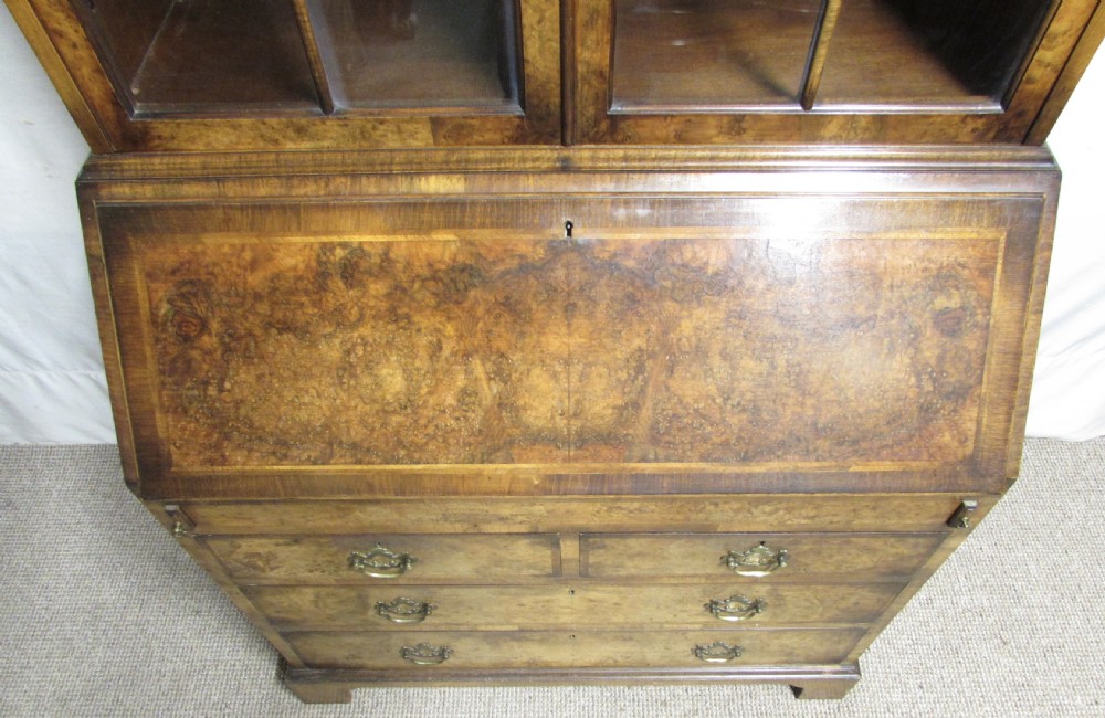 Quality Walnut Bureau Bookcase View XV