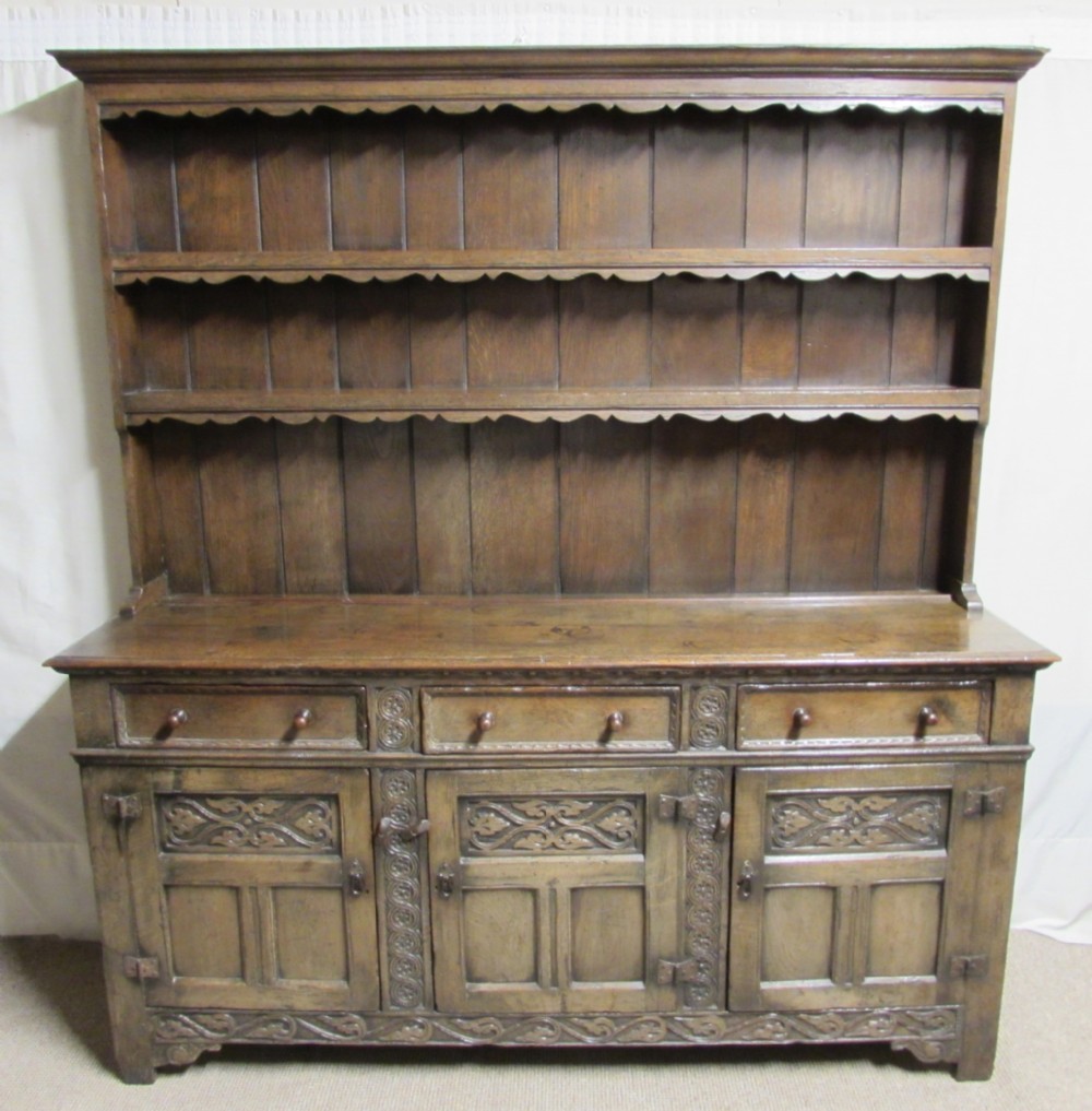 Very Good Large Ipswich Green Oak Dresser