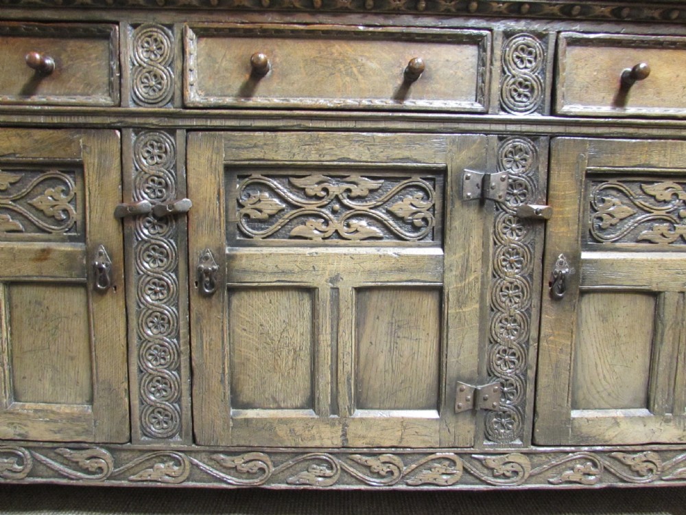 Very Good Large Ipswich Green Oak Dresser View XVII