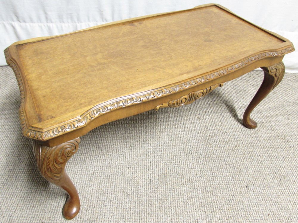 Burr Walnut Queen Anne Coffee Table