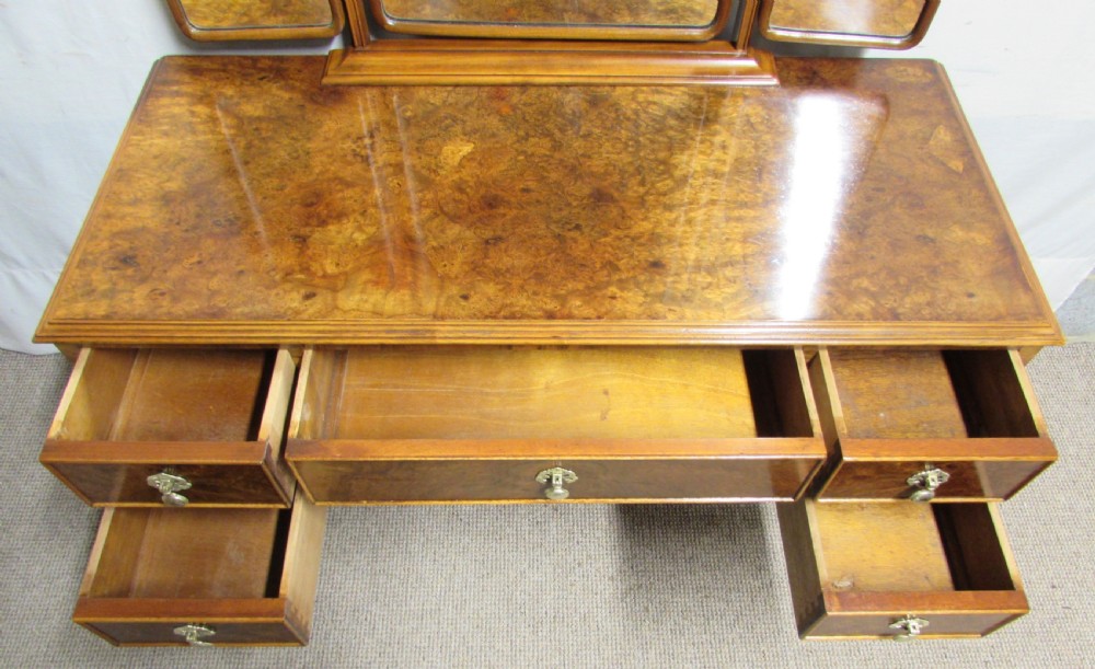 Burr Walnut Queen Anne Dressing Table View V
