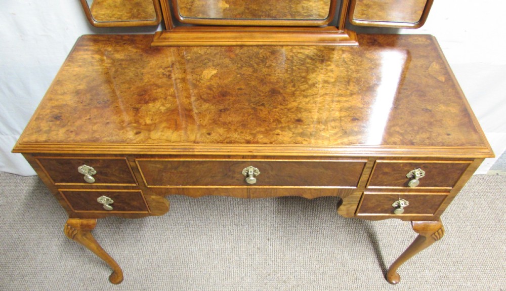 Burr Walnut Queen Anne Dressing Table View VI
