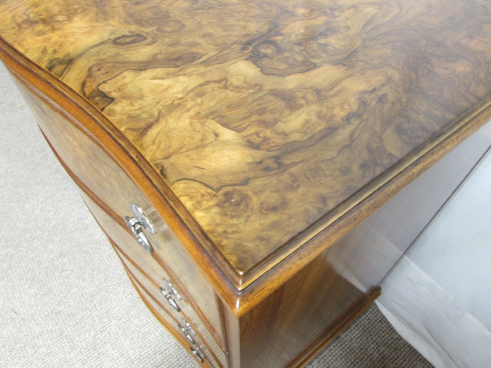 Burr Walnut Serpentine Chest of Drawers View II