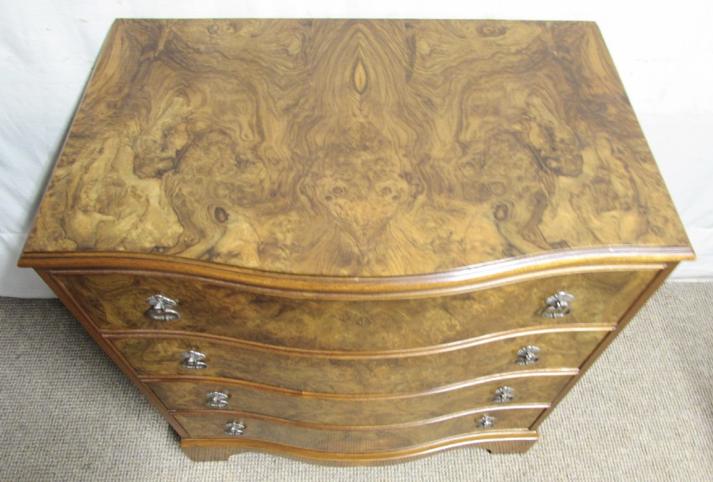 Burr Walnut Serpentine Chest of Drawers View VI