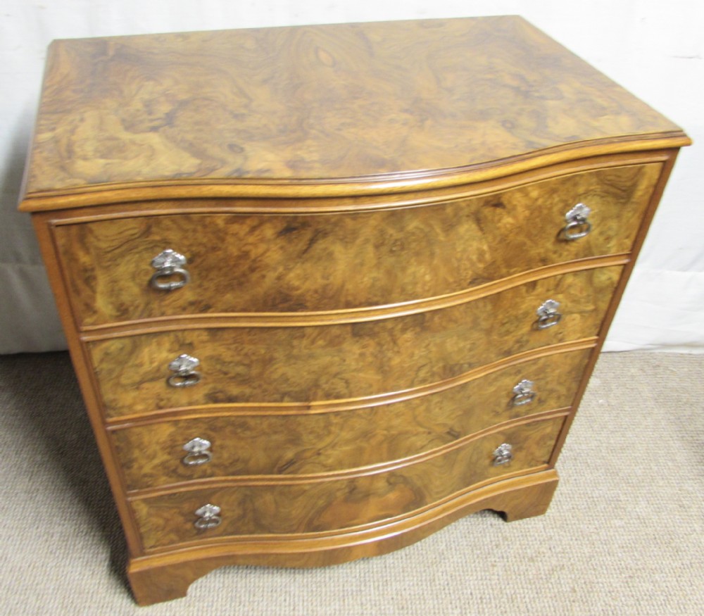 Burr Walnut Serpentine Chest of Drawers
