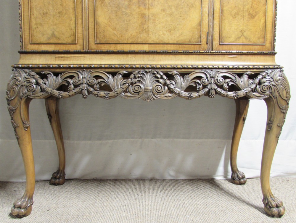 Magnificent Burr Walnut Cabinet on Stand View III