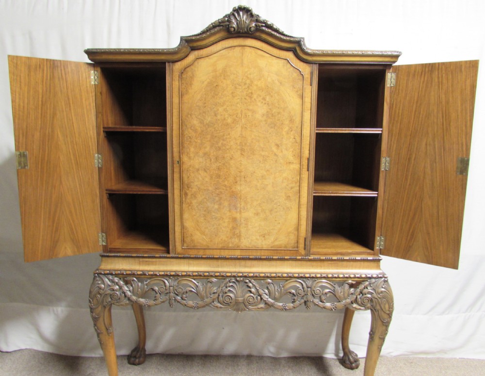 Magnificent Burr Walnut Cabinet on Stand View V
